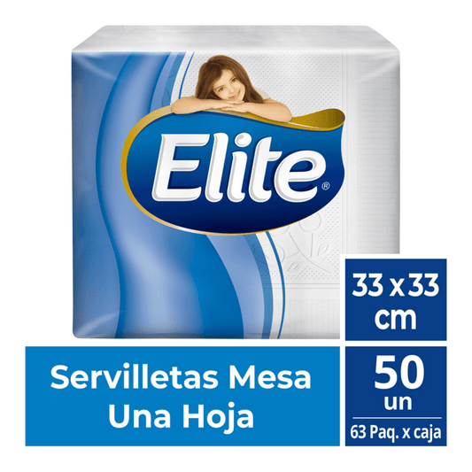 Servilleta Mesa Elite Hoja Simple 33x33 cm 50 Unidades