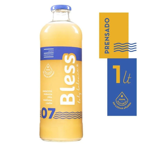 Jugo Natural Prensado Bless 07 Maracuyá, Naranja, Piña, Manzana y Limón