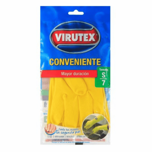 Guantes de Látex Virutex Multiuso Convenientes Talla S Amarillo