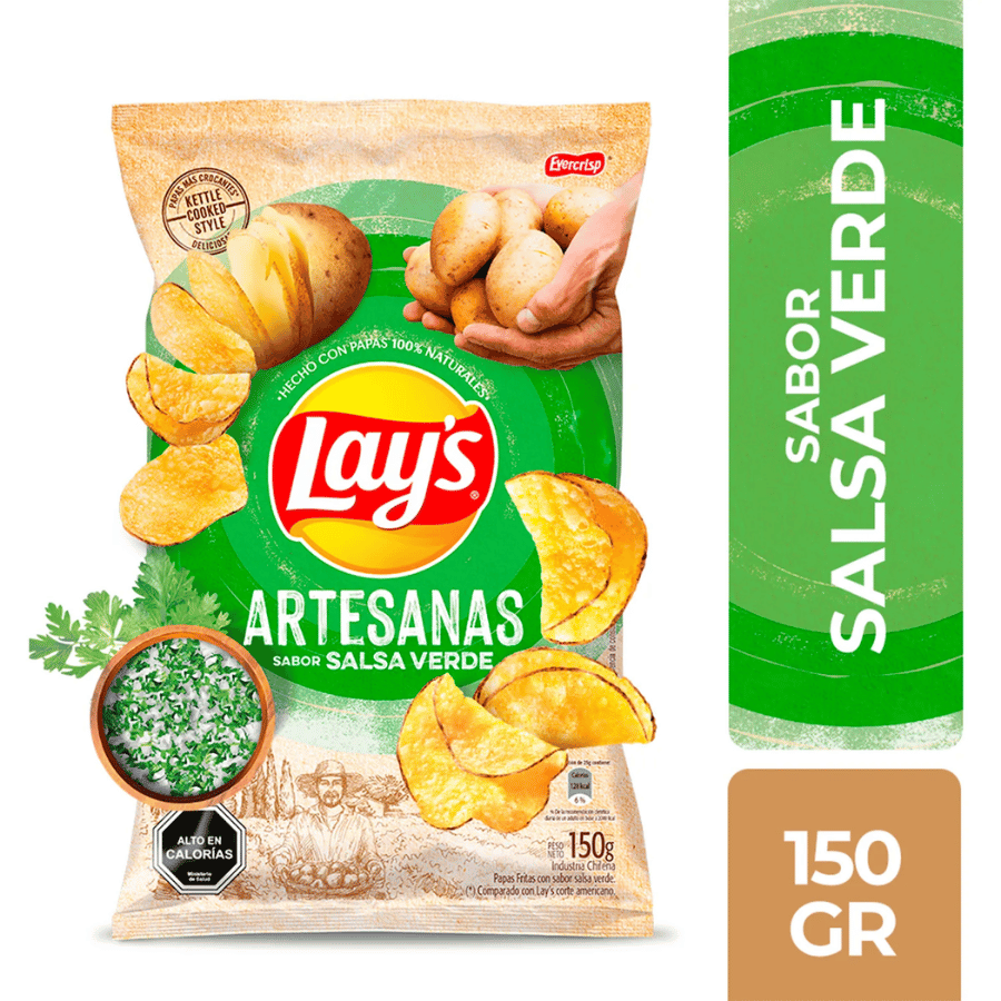 evercrisp lays artesanas salsa verde 150gr