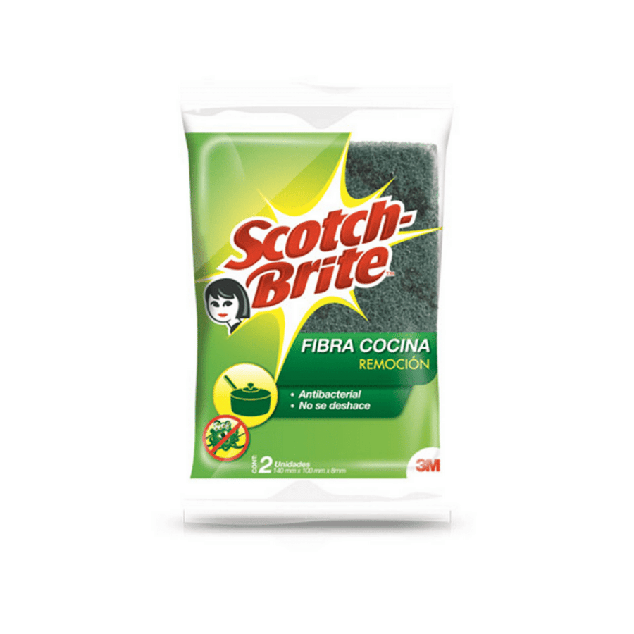 Esponja Abrasiva 3M Scotch Brite Fibra Verde 2 Unidades