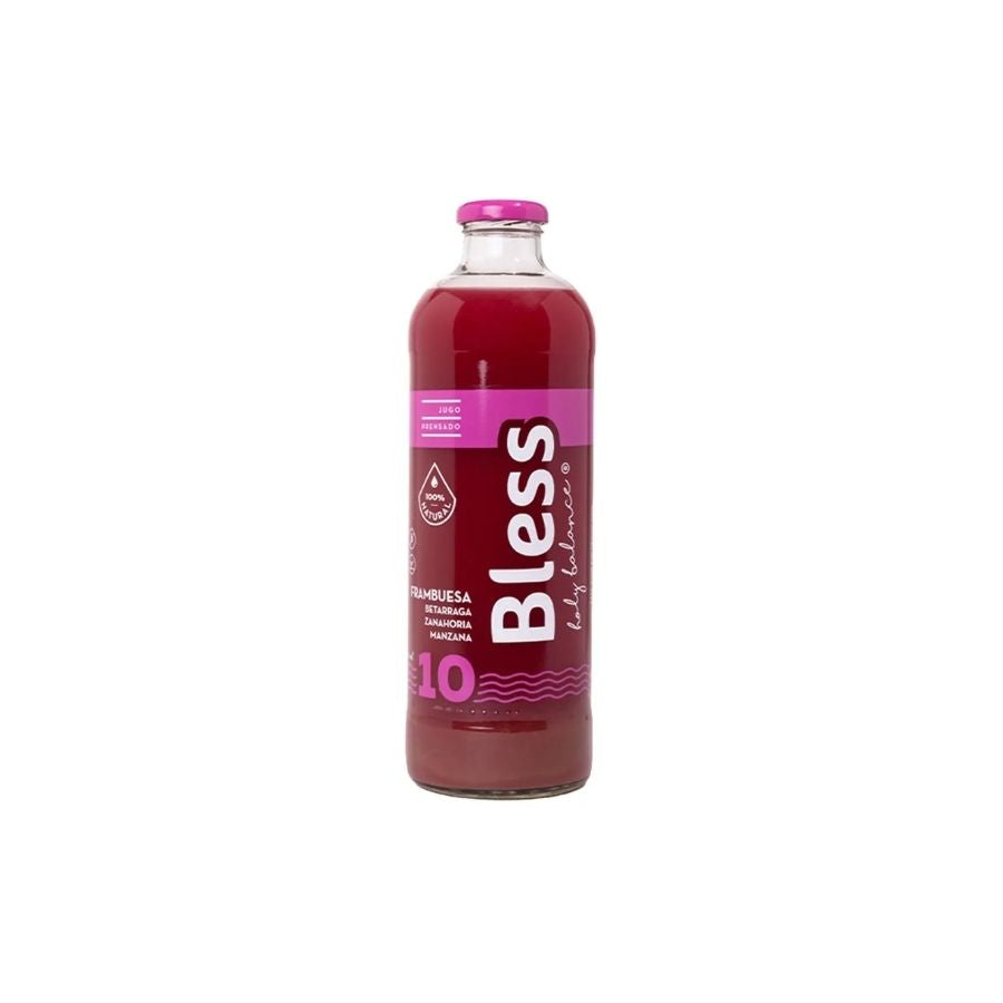 Jugo Natural Prensado Bless 10 Frambuesa, Betarraga, Zanahoria y Manzana