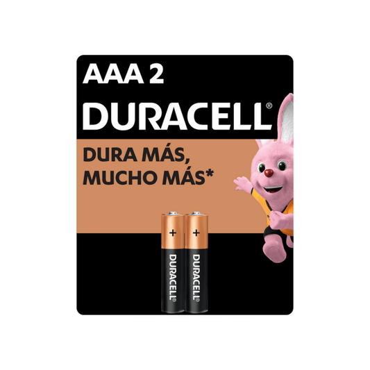 Pilas Alcalinas Duracell AAA LR03 2 Unidades