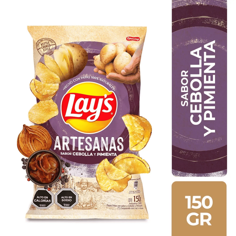 Lays Artesana Cebolla Y Pimienta 150g