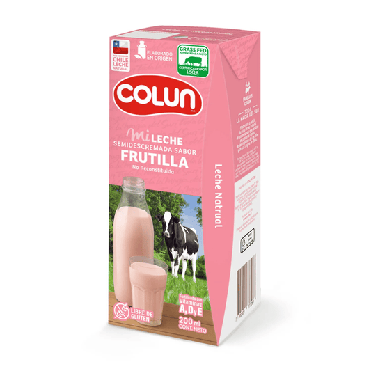 Leche Semidescremada Frutilla 200ml Colun