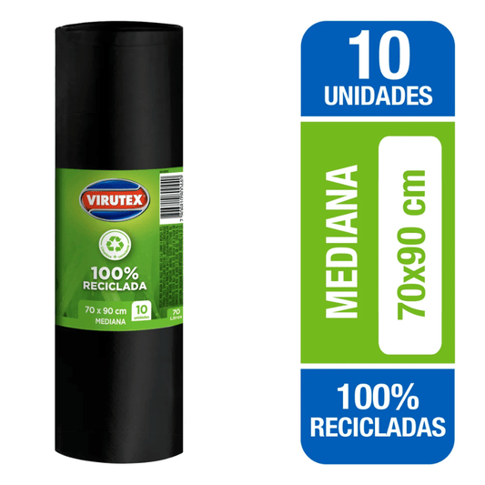 Bolsa de Aseo Virutex Mediana 70x90 cm 10 Unidades